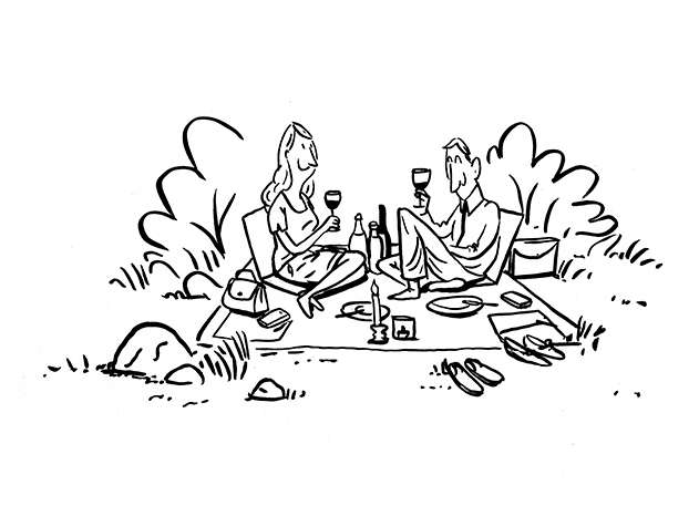Pärchen beim Picknicken Tinderdate